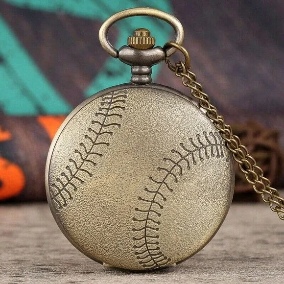 Baseball Pocket Watch NEW Sports Gift Ball Glove Player MVP Award Prize - Picture 1 of 5